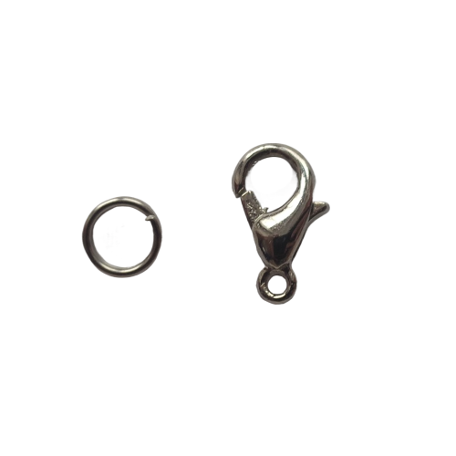 Záponka s protikroužkem poplatinováno 12 mm