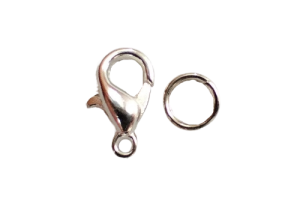 Záponka s protikroužkem postříbřeno 12 mm