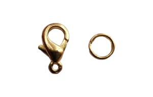 Záponka s protikroužkem pozlaceno 12 mm