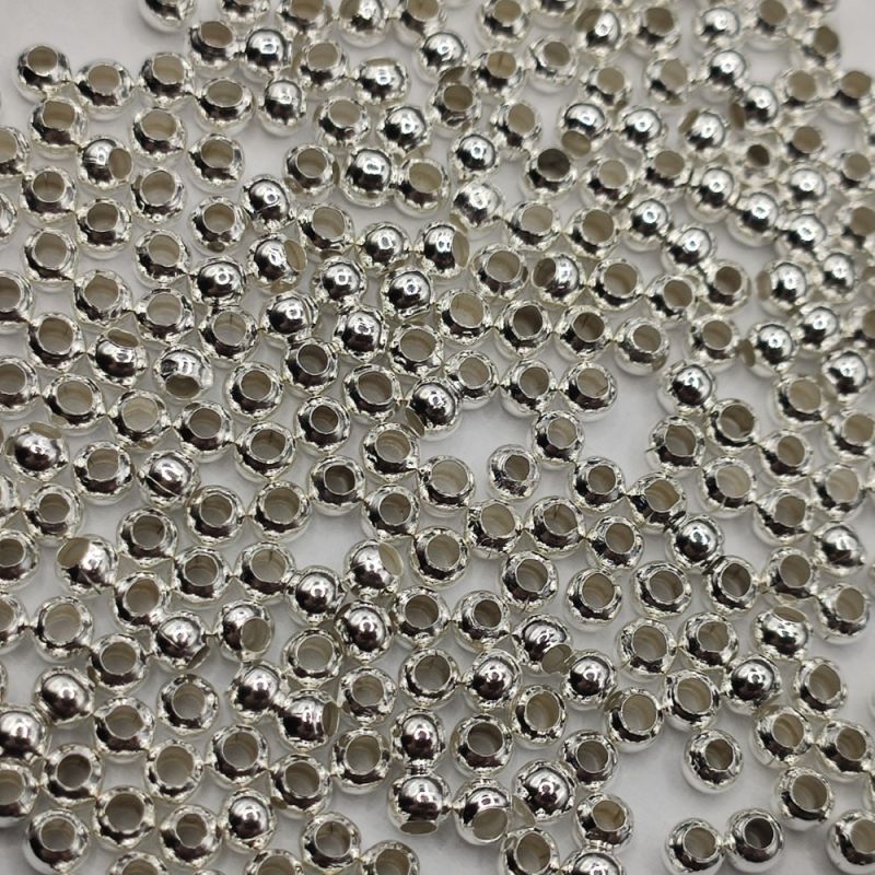 Kovové korálky 3,8 mm - stříbrné 5 ks