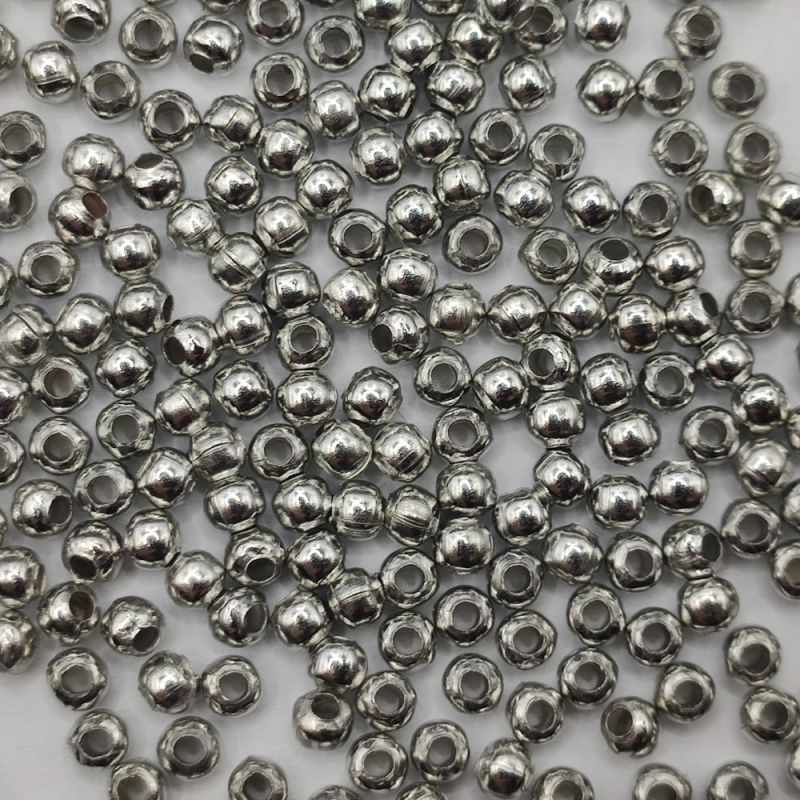 Kovové korálky 1,9 mm - tmavá platina 10 ks