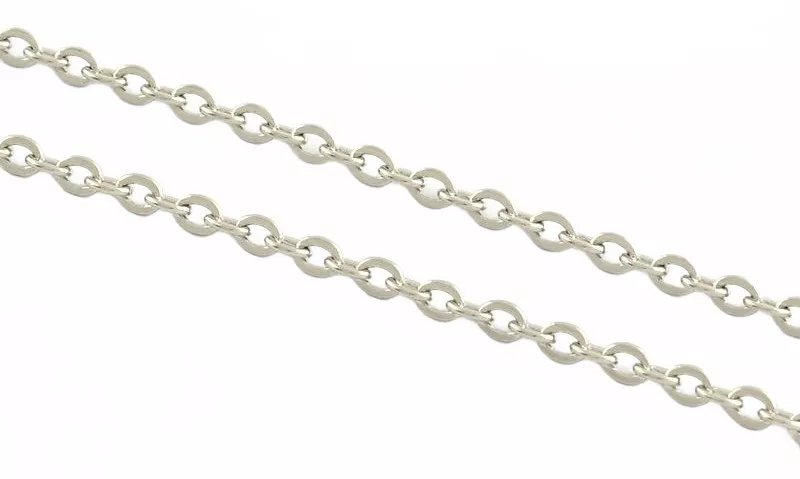 Nerezový řetízek ploché oválné očko 2,5x2 mm 100 cm