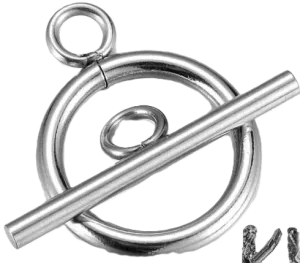 Americké zapínání - kruh - 20,5 x 15,5 x 2 mm, nerez