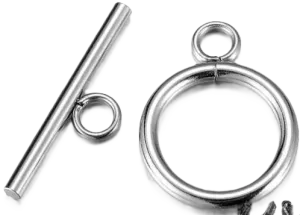 Americké zapínání - kruh - 20,5 x 15,5 x 2 mm, nerez