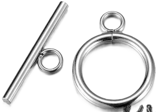 Americké zapínání - kruh - 20,5 x 15,5 x 2 mm, nerez