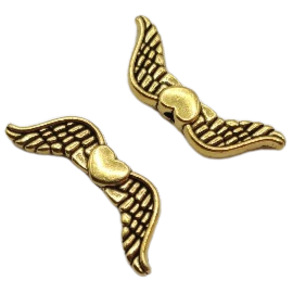 Andělská křídla 20x7x3 mm, antik zlatá