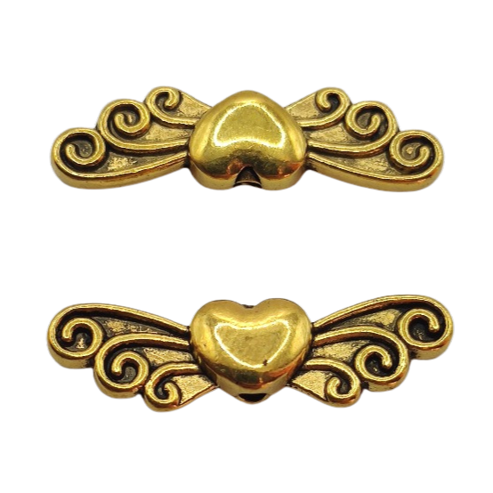 Andělská křídla 24x17 mm, antik zlatá
