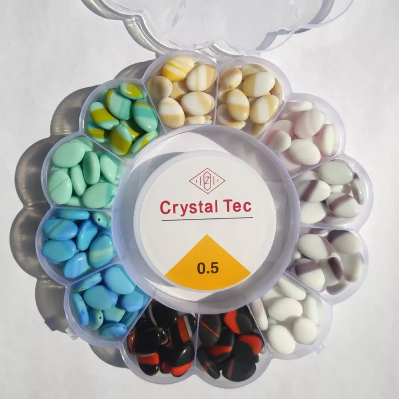 Korálkový mix oválky - kreativní sada na tvoření (12-15 náramků)