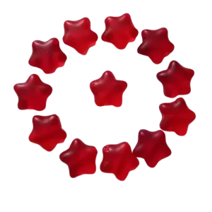 Korálky hvězdičky 12 mm rubín mat 12 ks