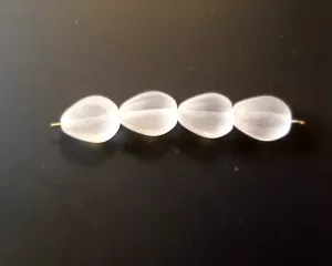 Korálky slza s vroubky 11x9 mm krystal "FROZEN" 12 ks