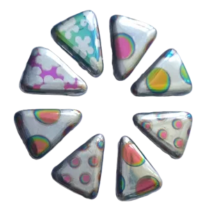 Korálky trojúhelník 14/18 mm- originální design platina - sada 8ks