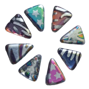 Korálky trojúhelník 14/18 mm- originální design platina - sada 8ks