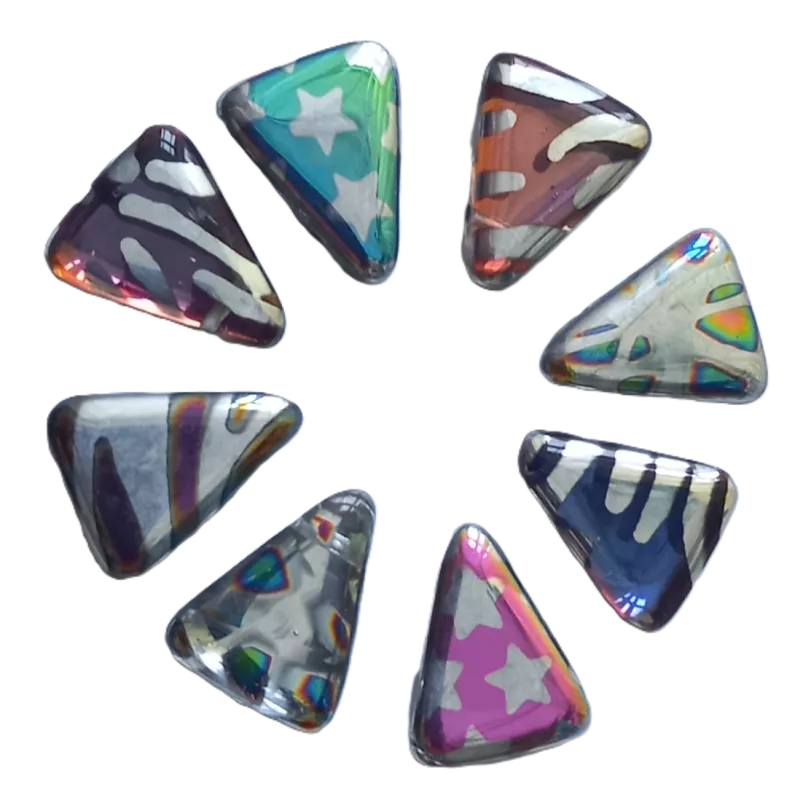 Korálky trojúhelník 14/18 mm- originální design platina - sada 8ks