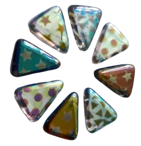 Korálky trojúhelník 14/18 mm- originální design platina - sada 8ks