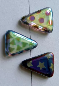 Korálky trojúhelník 14/18 mm- originální design zlatý sada 8ks