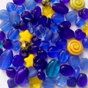 Mix českých skleněných korálků NOČNÍ NEBE 50 g