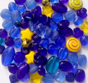 Mix českých skleněných korálků NOČNÍ NEBE 50 g