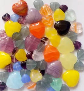 Mix českých skleněných korálků SRDCE 50 g