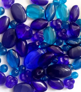 Mix českých skleněných korálků VODNÍ HLADINA 50 g