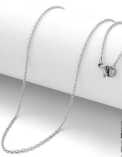 Nerezový náhrdelníkový řetízek s karabinkou - délka 50 cm