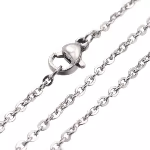 Nerezový řetízek s karabinkou ploché očko 2,4x2 - délka 45 cm