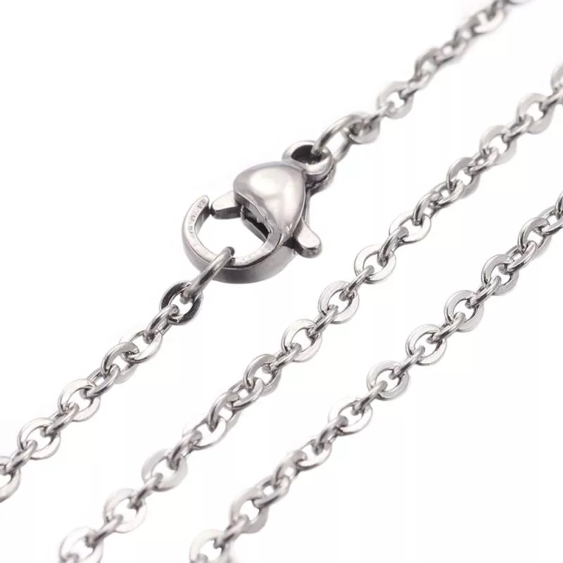 Nerezový řetízek s karabinkou ploché očko 2,4x2 - délka 45 cm