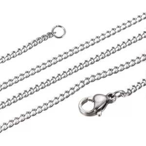Nerezový řetízek s karabinkou ploché očko 2,5x2 mm - délka 60 cm