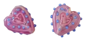 Originální ručně vinutý korálek srdíčko 15 mm 2 ks