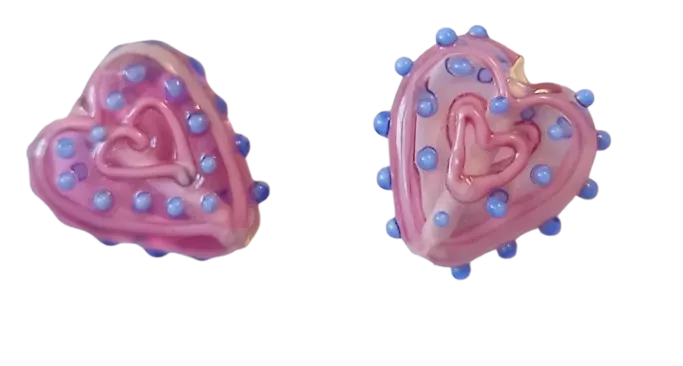 Originální ručně vinutý korálek srdíčko 15 mm 2 ks