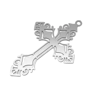 Přívěsek z nerezové ocele - kříž - 40 x 25 x 0,3 mm