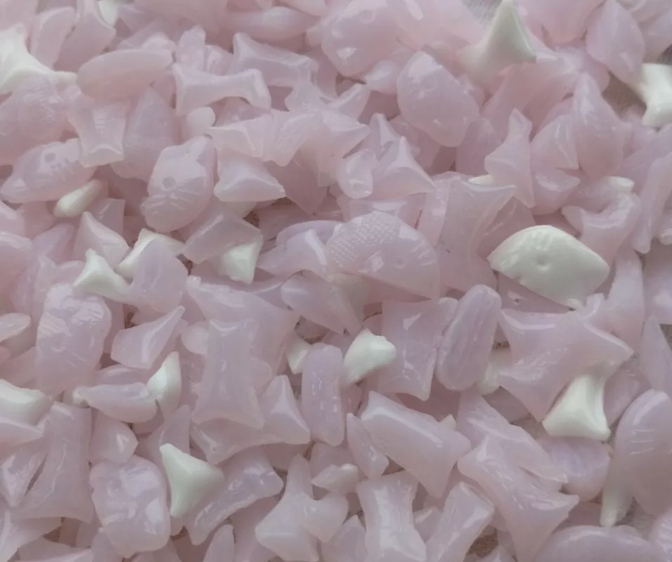 Skleněná drť - růžová+alabastr 1 kg