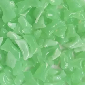 Skleněná drť - sv. zelený opál (fosforový) 1 kg