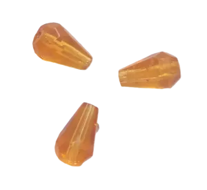 Skleněné broušené dropsy - cca 12/8 mm topaz 3ks