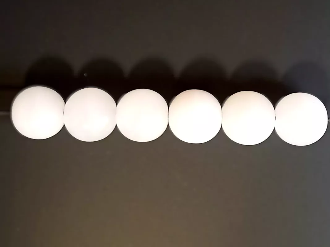 Skleněné mačkané kuličky 12mm alabastr 6ks