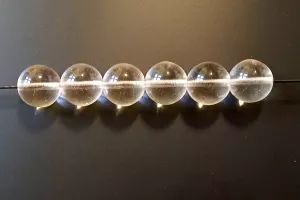 Skleněné mačkané kuličky 14mm krystal 6ks