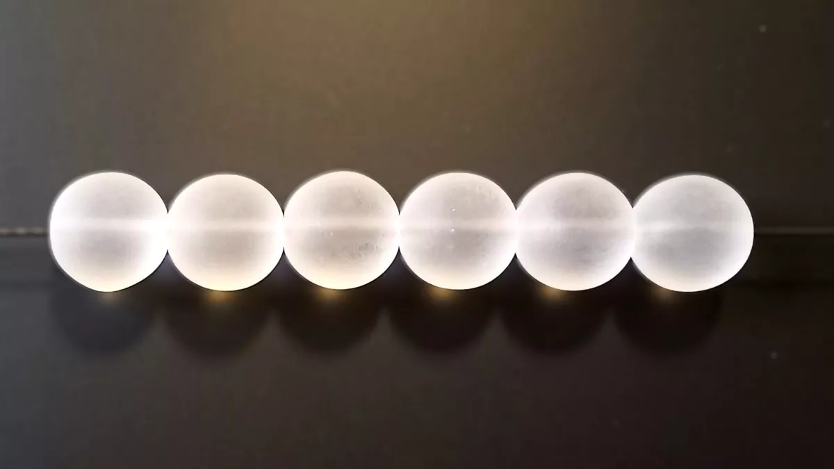 Skleněné mačkané kuličky 14mm krystal "FROZEN" 6ks