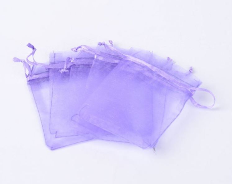 Sáček z organzy 9 x 7 cm fialový