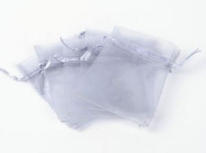 Sáček z organzy 9 x 7 cm šedý