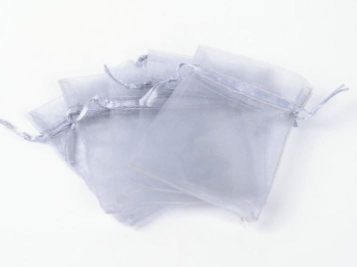 Sáček z organzy 9 x 7 cm šedý