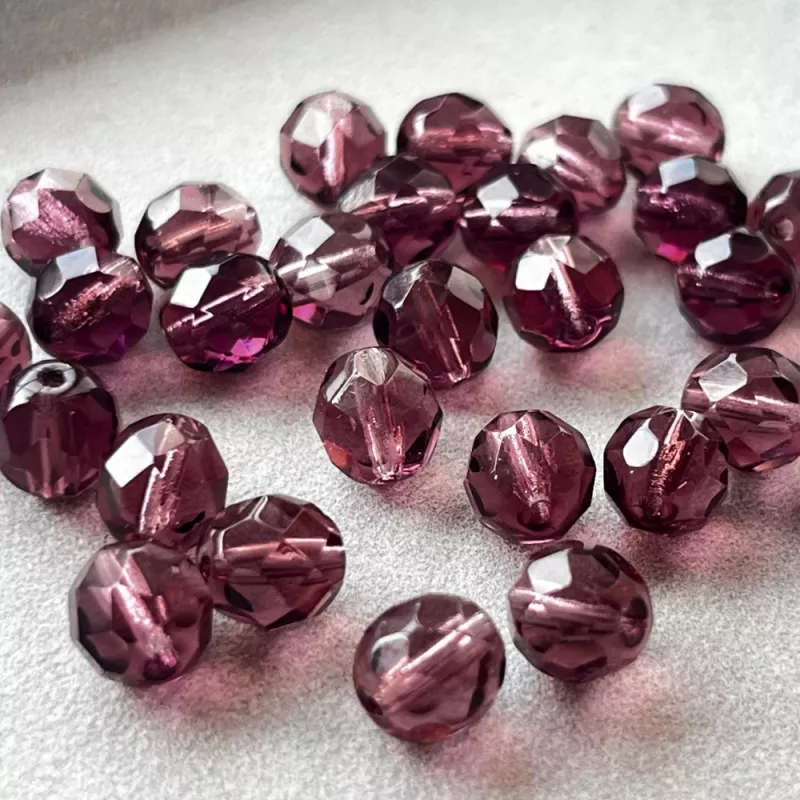 Korálky broušené 8mm ametyst 28ks