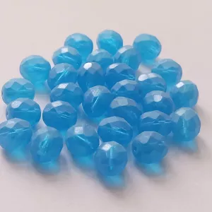 Korálky broušené 8mm mix agua/opál mat 28ks