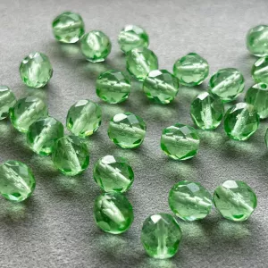 Korálky broušené 8mm světlý olivín 28 ks