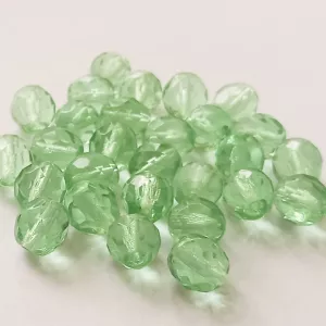 Korálky broušené 8mm světlý olivín 28 ks