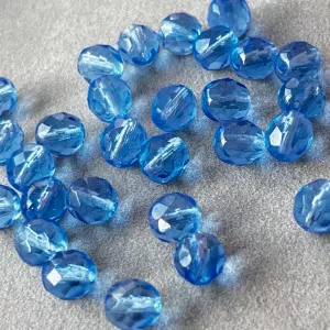 Korálky broušené 8mm světlý safír 28ks