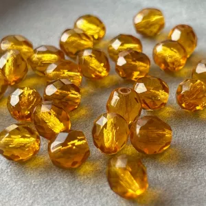 Korálky broušené 8mm topaz 28ks