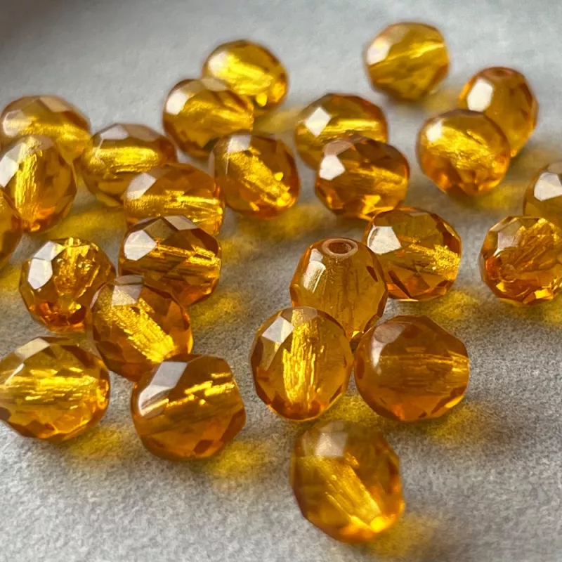 Korálky broušené 8mm topaz 28ks