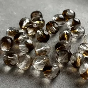 Korálky broušené 8mm topaz/krystal 28ks