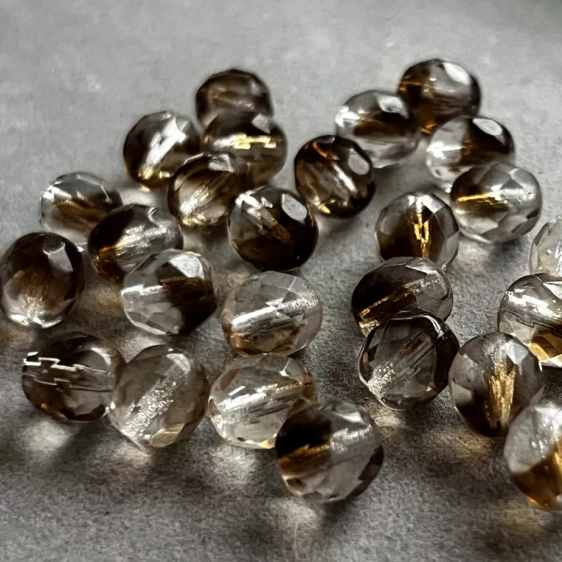 Korálky broušené 8mm topaz/krystal 28ks