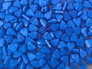 Korálky lístečky 12x10 mm -  tm. modré | 10 g, 20 g