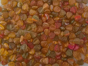 Korálky lístečky 9x8 mm - podzimní mix 2.0